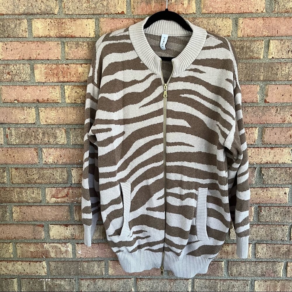 Varley Mulberry Zebra Merino Wool Sweater XS